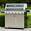 Grillstream Gourmet 6 Burner Hybrid Gas BBQ with Steak Shelf (Stainless Steel)