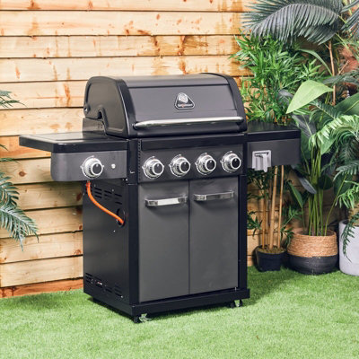 Grillstream Legacy 4 Burner Hybrid Gas BBQ with Side Burner (Matt Black)