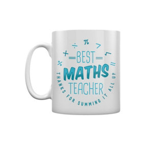 Grindstore Best Maths Teacher Mug White/Aqua Blue (One Size)