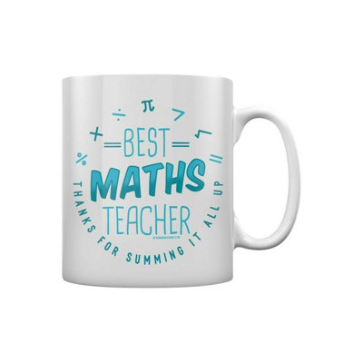 Grindstore Best Maths Teacher Mug White/Aqua Blue (One Size)