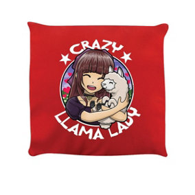 Grindstore Crazy Llama Lady Cushion Red (One Size)