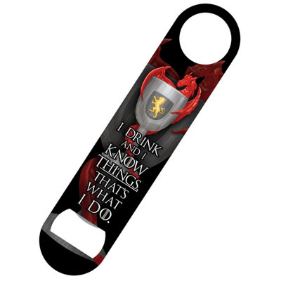 Grindstore I Drink And I Know Things Bar Blade Bottle Opener Black/Red (One Size)