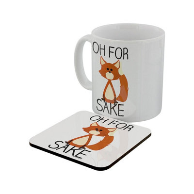 Grindstore Oh For Fox Sake Mug Coaster Set White One Size