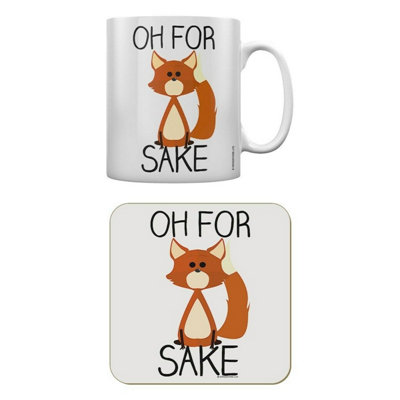 Grindstore Oh For Fox Sake Mug Coaster Set White One Size