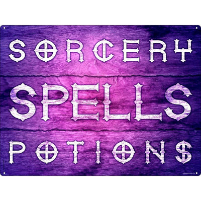 Grindstore Sorcery, Spells & Potions Tin Sign Purple (One Size) | DIY ...