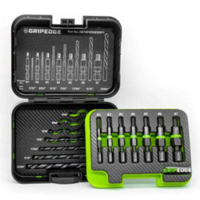 Gripedge Heavy Duty G-Fors Extractors & Drill Bits Set 14Pc Can Be Hammered