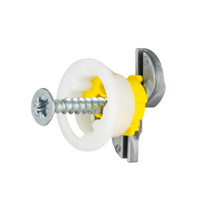 Gripit 15mm Plasterboard Fixing - 100 Pack (Yellow) Stud Wall Anchor Max 71kg