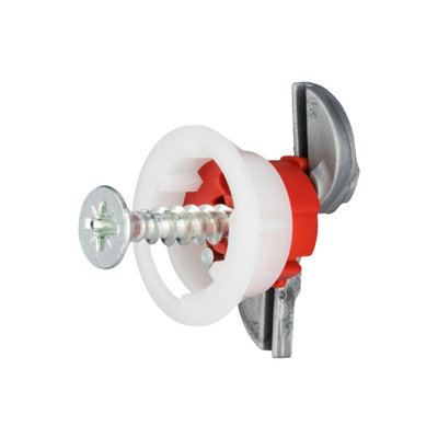 Gripit 18mm Plasterboard Fixing - 100 Pack (Red)  Stud Wall Anchor Max Load 74kg