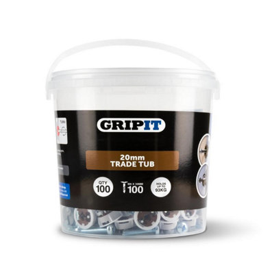 Gripit 20mm Plasterboard Fixing - 100 Pack (Brown)  Stud Wall Anchor Max 93kg Price Comparisons | Compare The Build