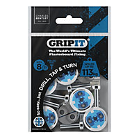 Gripit 25mm Plasterboard Fixing - 8 Pack (Blue) Stud Wall Anchor Max Load 113kg