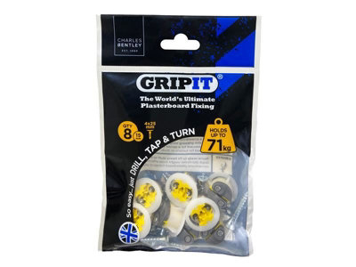Gripit GP158 Yellow Plasterboard Fixings 15mm (Pack 8) GRP158 - 7