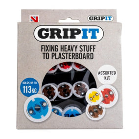 GRIPIT Grip it 32 Piece Assorted Set 71kg 74kg 93kg 113kg Plasterboard Fixings