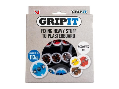 Gripit - Plasterboard Fixings Assorted Kit, 32 Piece