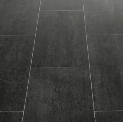 Gripstar Melbourne Tile Vinyl by Remland (Melbourne Noir, 3m x 4m)