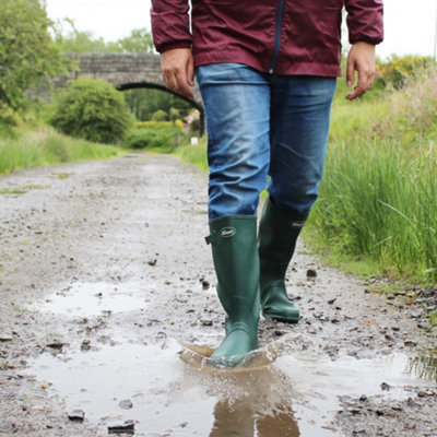 Grisport Mens Single Strap Rubber Wellington Boots Green 8 UK DIY at B Q