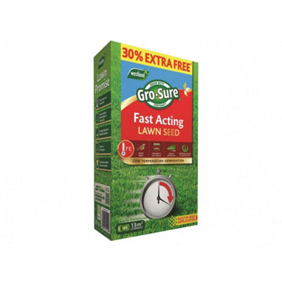 Gro-sure Fast Acting Lawn Seed 10m + 30% Free Multi Colour (One Size)