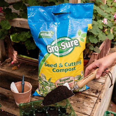 Gro-Sure Seed & Cutting Compost - Super Fine Grade, Seaweed-Enriched, with Vermiculite, 20 Litre Bag