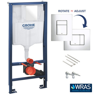 Grohe 1.13m Concealed Frame Cistern Set & Bubly Bathrooms™ Rimless D ...