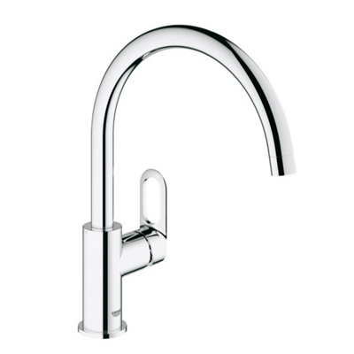 Grohe 31368 BauLoop Chrome Single Lever Kitchen Sink Mixer Tap Swivel ...