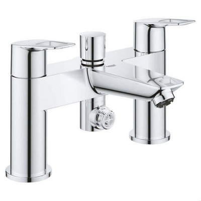 Grohe BauLoop 2 Handle Bath Shower Mixer Deck Mounted Bathroom Chrome ...