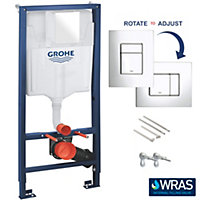 GROHE by Bubly Bathrooms™ 1.13m Concealed Frame Cistern & Plate 3-in-1 Set - 38772001