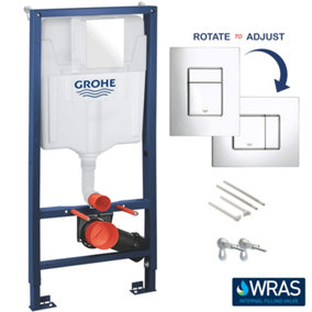 GROHE by Bubly Bathrooms™ 1.13m Concealed Frame Cistern & Plate 3-in-1 Set - 38772001