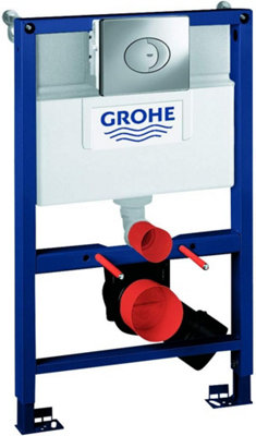 GROHE Rapid SL 3-In-1 Cister Frame Set for Wall Hung WC Toilet Pan, 0.82M Installation Height Chrome 38761000