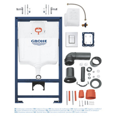 GROHE Rapid SL 3-IN-1 Wall Hung Concealed Toilet Cistern Frame 1.13m Height Including Flush Plate - 4