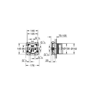 Grohe Rapido Smartbox Universal Rough-In Box 1/2 Inch - 5