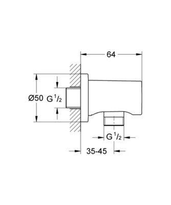 Grohe Shower Hose Outlet Elbow (27057000) - 4