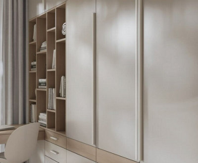 Groove Furniture Handle Cabinet Kitchen Wardrobe Door Pull Modern Home Long 190mm length with 160mm hole center Aluminium