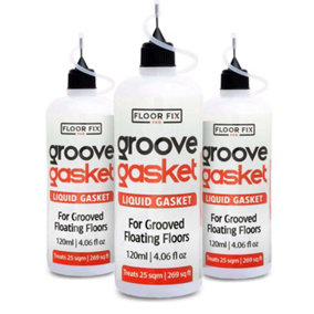 Groove Gasket  - 3 Room Pack Liquid Gasket For Creaky Laminate and Engineered Wood Floors.