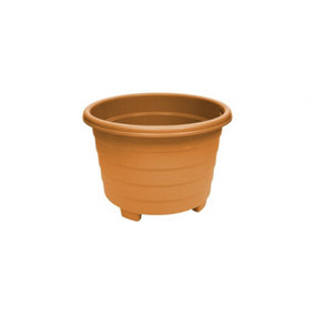 Grosvenor Round Plant Pot Brown (32cm)