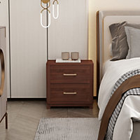 Grotti 2 Drawer Brown Bedside Table