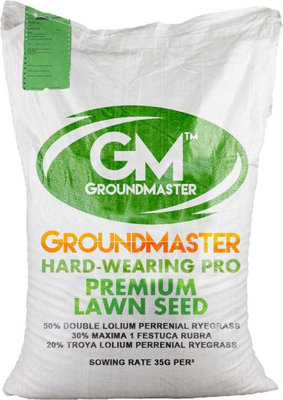 GroundMaster 10kg Hard Wearing Tough Garden Premium Back Lawn Grass Seed Various Sizes