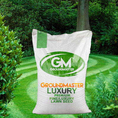 GroundMaster 15kg Fine Luxury Green Lawn Ornamental Style Grass Seed Various Sizes