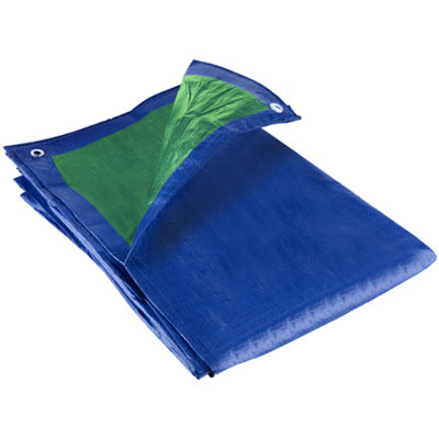 GroundMaster Blue/Green Budget Tarpaulin (3.5m x 5.4m) | £11.99 at B&Q