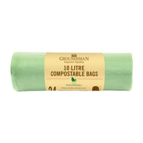 Groundsman 10L Compostable Plastic Bag (Pack Of 24) Green (One Size)