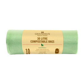Groundsman 30L Compostable Plastic Bag (Pack Of 10) Green (One Size)