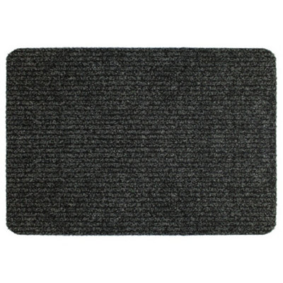 Groundsman Basic Ribbed Door Mat Anthracite (50cm x 80cm) | DIY at B&Q