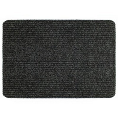 Groundsman Basic Ribbed Indoor Door Mat Anthracite (40cm x 60cm)