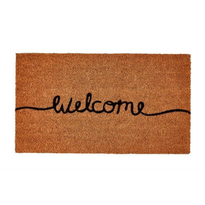 Groundsman Welcome Natural Coco Coir Door Mat Brown/Black (70cm x 40cm)