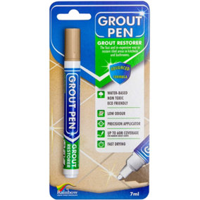 Grout Pen - Designed for restoring tile grout in bathrooms & kitchens (Beige)