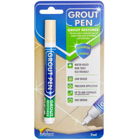 Grout Pen - Designed for restoring tile grout in bathrooms & kitchens (CREAM)