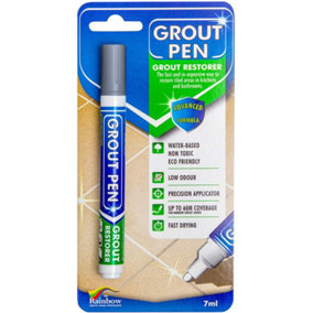 Grout Pen - Designed for restoring tile grout in bathrooms & kitchens (GREY)