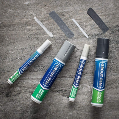 Grout Pen - Designed for restoring tile grout in bathrooms & kitchens (GREY)