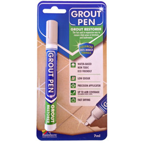Grout Pen - Designed for restoring tile grout in bathrooms & kitchens (Winter Grey)