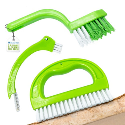 Metshow 4-Pack Wooden Handle Crevice Cleaning Brushes - Hard Bristle Brushes For Tight Spaces