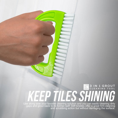 thumbnail image 2 of 3pcs Hard Bristle Crevice Cleaning Brushes Set, Grout Cleaner, Toilet Brush, Shower And Tile Cleaning Tools P 44726707 2 of 12