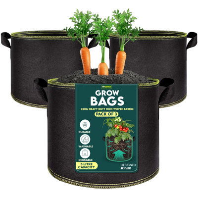 thumbnail image 2 of 1 Gallon Fabric Pots Boovnll 2 Gallon Grow Bags, Thickened Heavy Duty Non-Woven Potato Grow Bags With Handles, Reusable Garden Plant Bags For Garden, Terrace, Farm, Vegetables, Grains, Fruit, Grow Bag 2 2 of 14